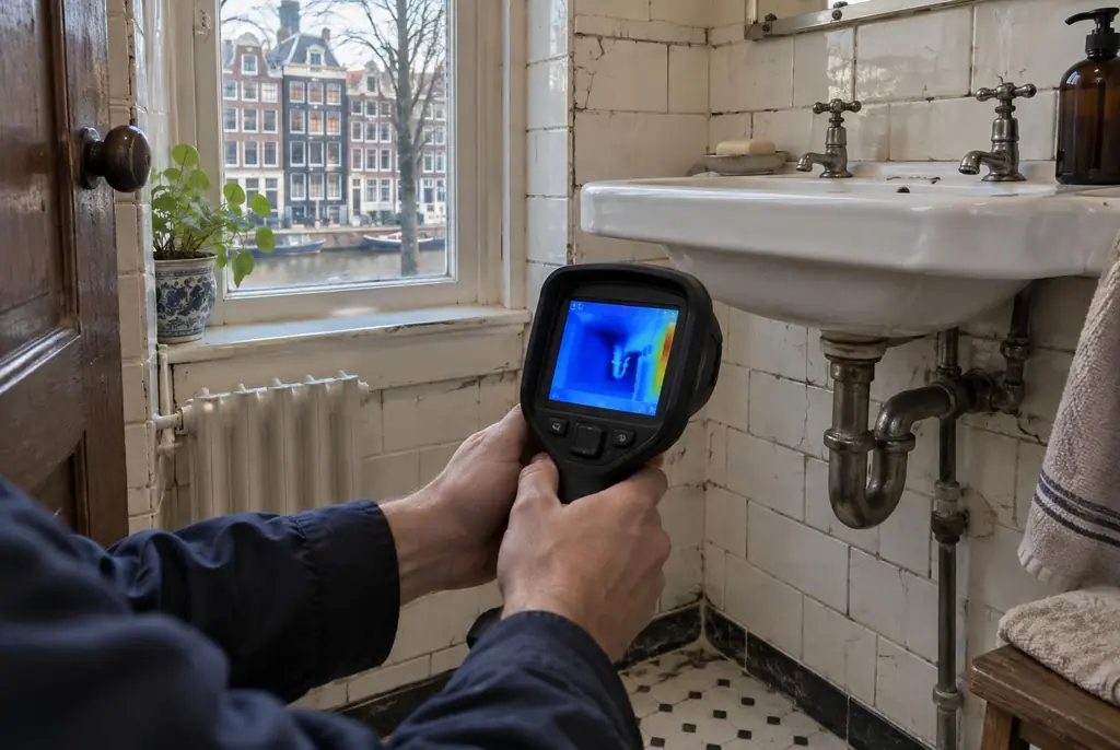 Lekdetectie Weesp – badkamer met oude leidingen achter de tegels