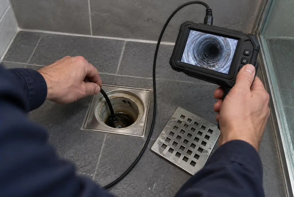 Lekdetectie Weesp – endoscoop-inspectie in een douchegoot