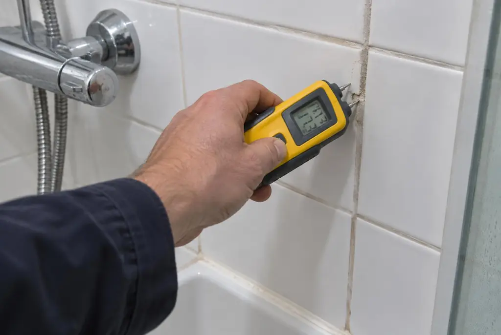 Lekdetectie Weesp – vochtmeter op badkamertegels bij de douche